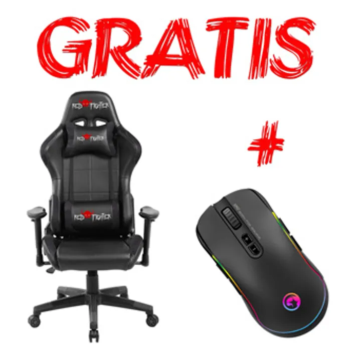 Główne zdjęcie produktu Herní křeslo Red Fighter C7, černé, odnímatelné polštářky, + myš Marvo G942, PROMO