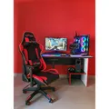 Fotel gamingowy Red Fighter C8, czarny, + mysz Marvo M519, PROMO, podświetlenie RGB