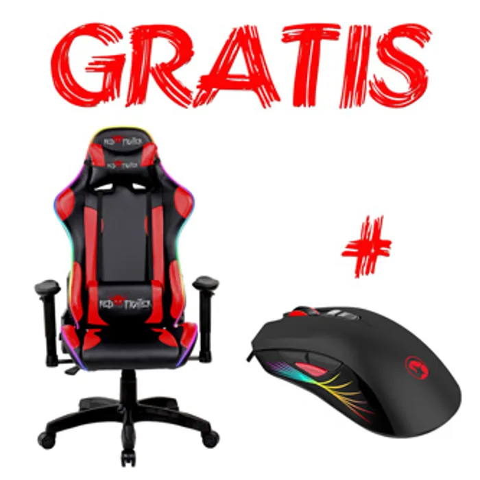 Główne zdjęcie produktu Herní křeslo Red Fighter C8, černé, + myš Marvo M519, PROMO, RGB podsvícení
