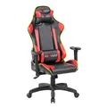 Dla gracza fotel Red Fighter C8, czarna, odczepiany zagłówek, podświetlenie RGB