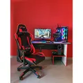 Dla gracza fotel Red Fighter C8, czarna, odczepiany zagłówek, podświetlenie RGB