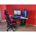 Dla gracza fotel Red Fighter C8, czarna, odczepiany zagłówek, podświetlenie RGB