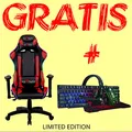 Dla gracza fotel Red Fighter C8, czarno-czerwona, + zestaw 3 w 1 CM370 PROMO, podświetlenie RGB