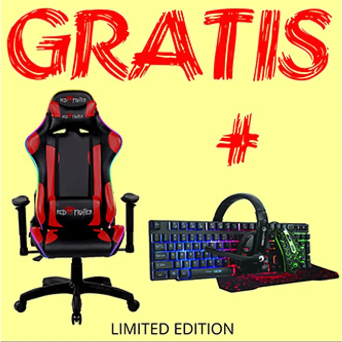 Główne zdjęcie produktu Herní židle Red Fighter C8, černo-červená, + sada 4v1 CM370 PROMO, RGB podsvícení