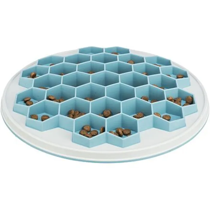 Główne zdjęcie produktu HIVE, talíř k pomalému krmení, o 30 cm, plast/TRP/TPE, šedá/modrá