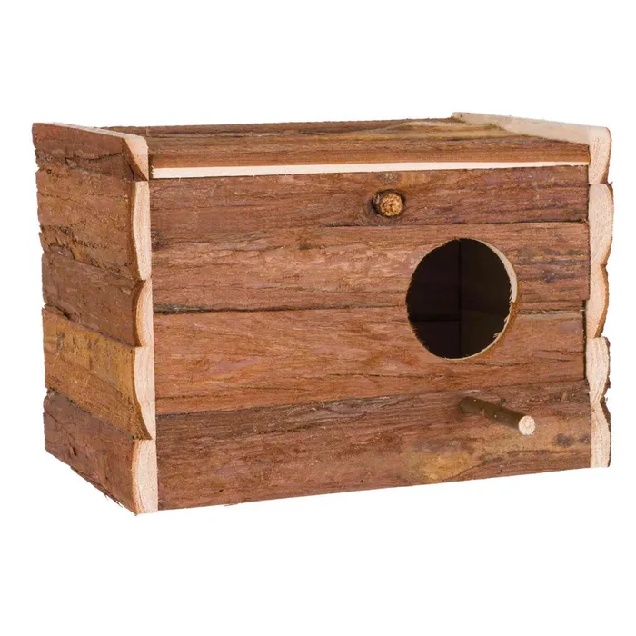 Główne zdjęcie produktu Hnízdící budka z přírodního dřeva pro korely 30x20x20 cm