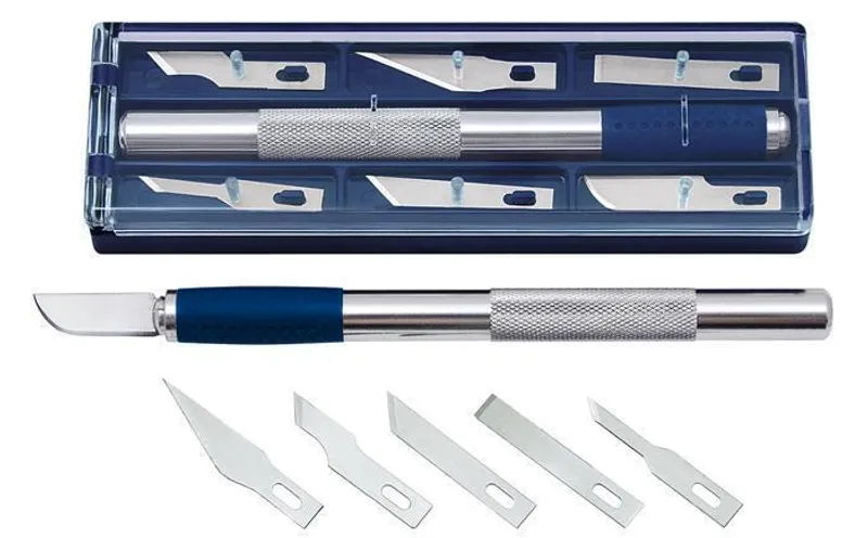 Główne zdjęcie produktu Hobby nůž, 15 cm, s 6 různými čepelemi, WEDO