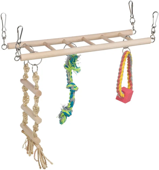Główne zdjęcie produktu Houpačka do klece + kruh, žebřík, trojuzel 29x25x9cm TRIXIE