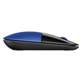 HP Mysz Z3700 Dragonfly Blue, 1200DPI, 2.4 [GHz], optyczna Blue LED, 3kl., bezprzewodowa, niebieska, 1 szt AA, Windows 7/8/10, Mac