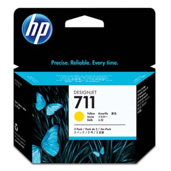 Główne zdjęcie produktu HP originální ink CZ136A, HP 711, yellow, 3x29ml, 3ks, HP DesignJet T120, T520