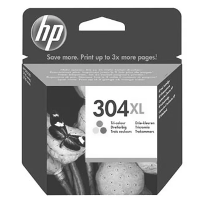 Główne zdjęcie produktu HP originální ink N9K07AE, HP 304XL, Tri-color, 300str., 7ml, HP DeskJet 2620,2630,2632,2