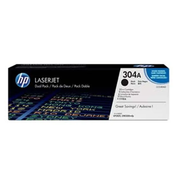 Główne zdjęcie produktu HP originální toner CC530AD, black, 7000 (2x3500)str., HP 304A, HP HP Color LaserJet CP20
