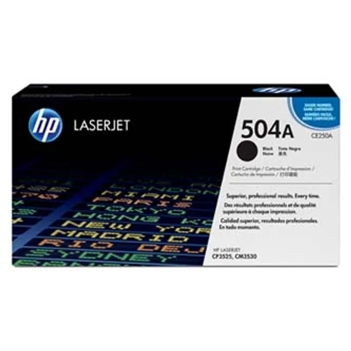 Główne zdjęcie produktu HP originální toner CE250A, black, 5000str., HP 504A, HP Color LJ CM3530 MFP,CM3530fs MFP