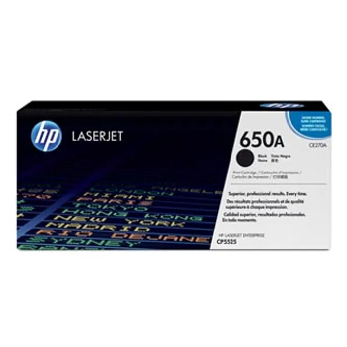 Główne zdjęcie produktu HP originální toner CE270A, black, 13500str., HP 650A, HP LaserJet CP5525n, CP5525dn, CP5