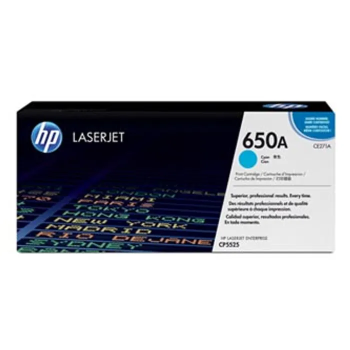 Główne zdjęcie produktu HP originální toner CE271A, cyan, 15000str., HP 650A, HP LaserJet CP5525n, CP5525dn, CP55