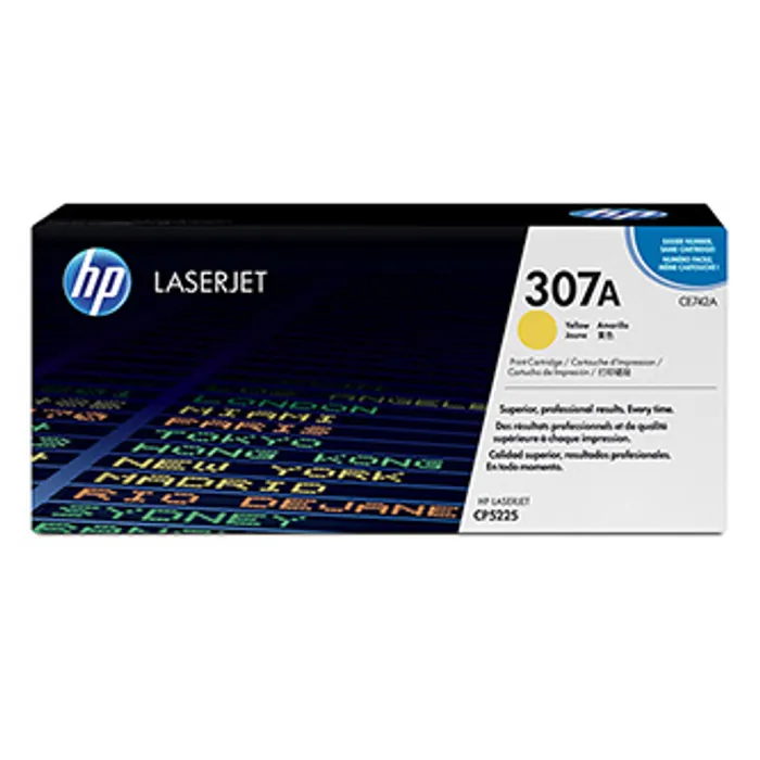 Główne zdjęcie produktu HP originální toner CE742A, yellow, 7300str., HP 307A, HP Color LaserJet CP5225, O