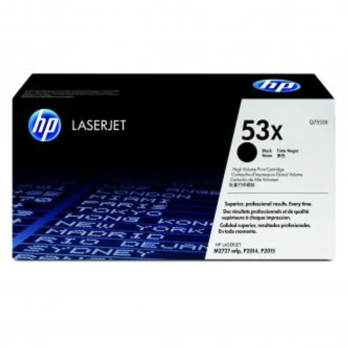 Główne zdjęcie produktu HP originální toner Q7553X, black, 7000str., HP 53X, HP LaserJet P2010, P2015, O