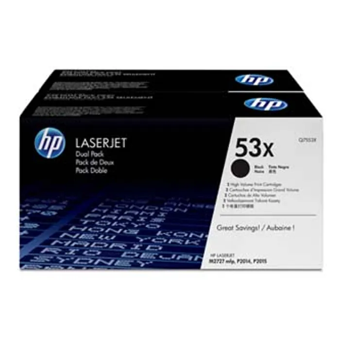 Główne zdjęcie produktu HP originální toner Q7553XD, black, 7000str., HP 53X, HP LaserJet P2015, dual pack, 2ks,