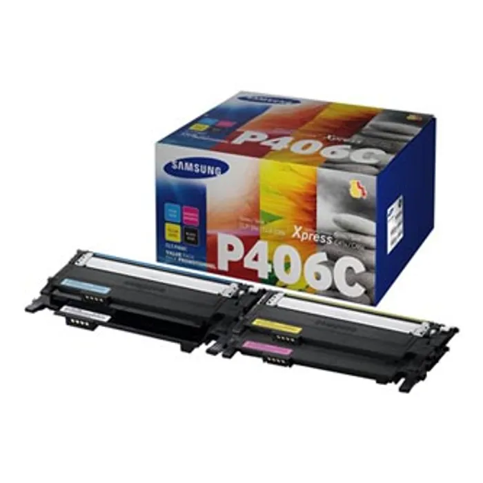 Główne zdjęcie produktu HP originální toner SU375A, CLT-P406C, CMYK, 1500, 3*1000str., P406C, 4 pack, Samsung CLP
