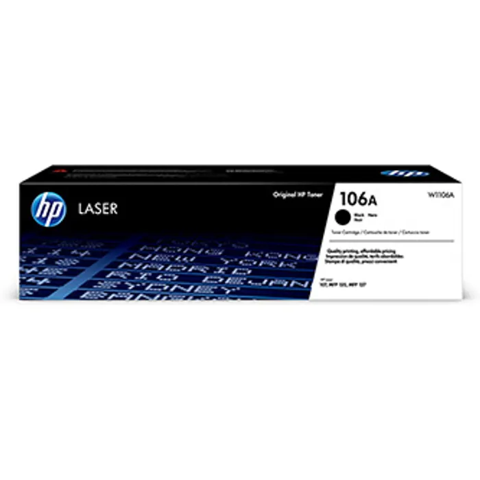 Główne zdjęcie produktu HP originální toner W1106A, black, 1000str., HP 106A, HP Laser 107, MFP 135, MFP 137, O