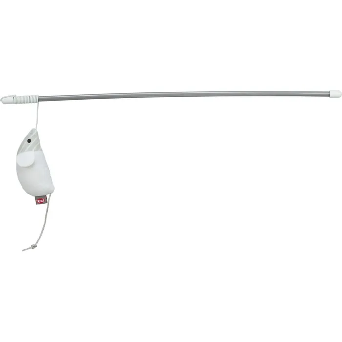 Główne zdjęcie produktu Hrací prut s myškou, 46 cm, catnip, plast/polyester