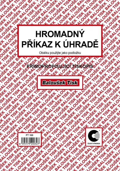 Główne zdjęcie produktu Hromadný příkaz k úhradě A5 PT100