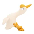 Następne zdjęcie produktu Husa, 29 cm, látková robustní hračka s bavlněnými uzly, HIPHOP DOG, krémová/hořčicová