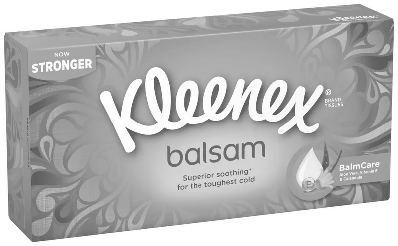 Główne zdjęcie produktu Hygienické kapesníky s výtažkem z měsíčku lékařského 3 vrstvé Kleenex Balsam [72 ks]