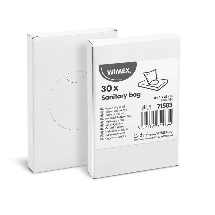 Główne zdjęcie produktu Hygienické sáčky bílé (HDPE) 8+6 x 25 cm [30 ks]