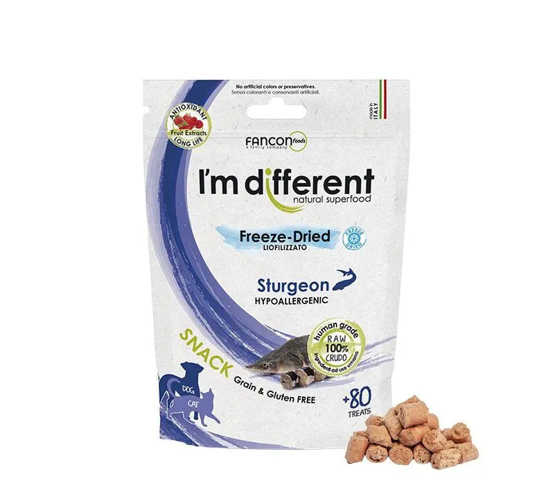 Główne zdjęcie produktu I´M DIFFERENT SNACK jeseter - mrazem sušený pamlsek, 40 g