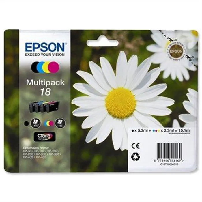 Główne zdjęcie produktu Inkjet cart.multipack pro "XP 30, 102, 202, 205" tiskárny, EPSON B+C+M+Y, 15,1ml