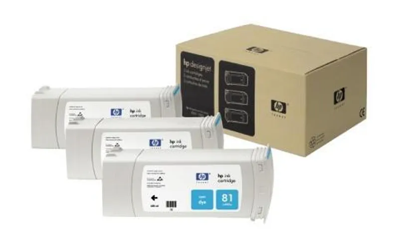 Główne zdjęcie produktu Inkjet cart.pro multipack "DesignJet 4000" tiskárnu, HP "Nr.81" Cyan, 3*680ml