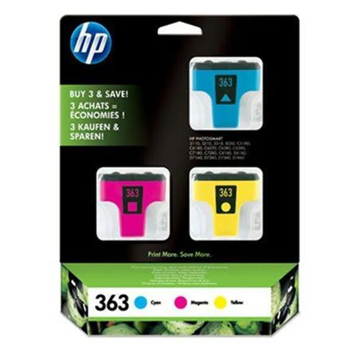 Główne zdjęcie produktu Inkjet cart.pro multipack "Photosmart 3210" tiskárnu, HP "Nr.363" c+m+y, 400+370+500 stran