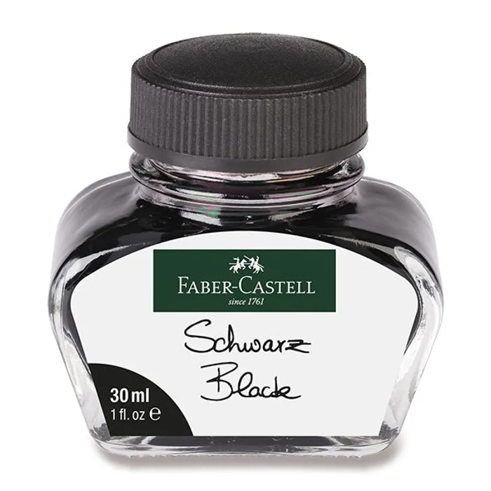 Główne zdjęcie produktu Inkoust pro plnicí pera, černá barva Faber-Castell 149854