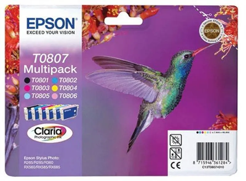 Główne zdjęcie produktu Inkoustová cart. multipack pro tiskárnu "StylusPhoto R265", EPSON B+C+M+Y+PC+PM, 44,4ml