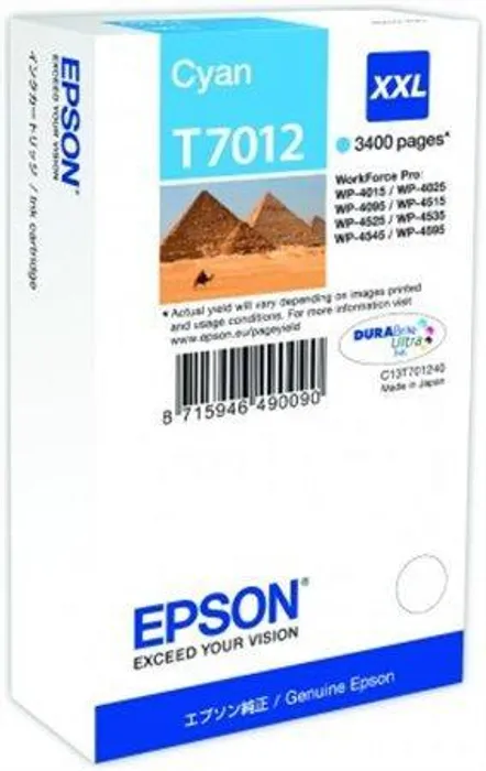 Główne zdjęcie produktu Inkoustová cart. pro  tiskárny "Workforce Pro 4000, 4500 series", EPSON Cyan, 3,4 tis.stra