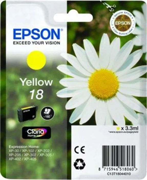 Główne zdjęcie produktu Inkoustová cart. pro tiskárny "XP 30, 102, 202, 205", EPSON Žlutá, 3,3ml