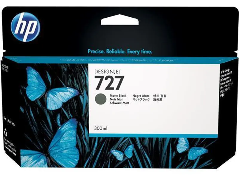 Główne zdjęcie produktu Inkoustová cartridge HP 727, do tiskárny DesignJet T930/T1530/T2530, matná černá, 300 ml,