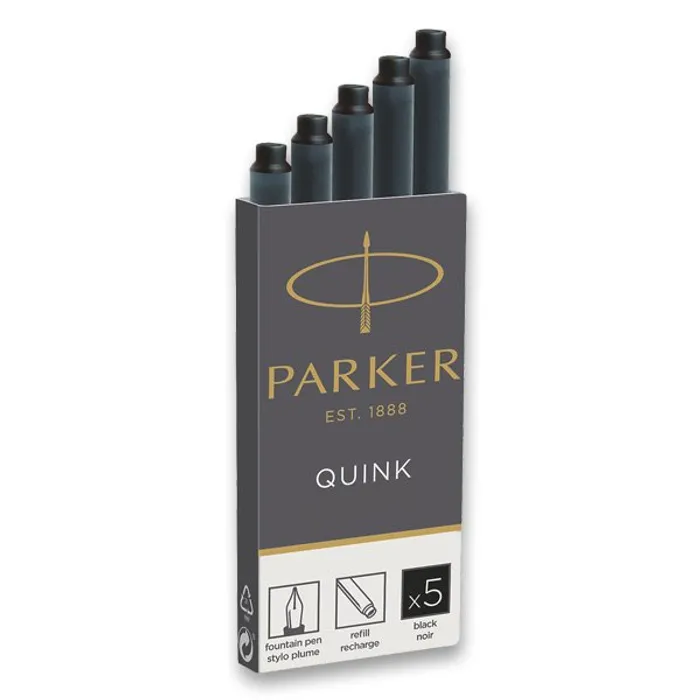 Główne zdjęcie produktu Inkoustové bombičky černé PARKER [5 ks]