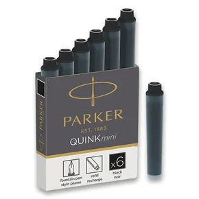 Naboje atramentowe krótkie czarne PARKER [6 szt.]