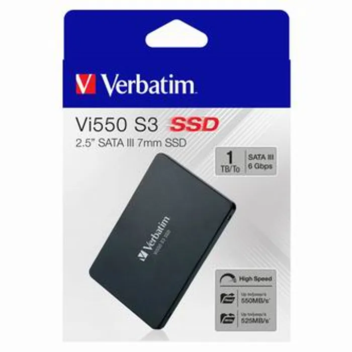 Główne zdjęcie produktu Interní disk SSD Verbatim SATA III, 1TB, Vi550, 49353 černý, 535 MB/s,560 MB/s