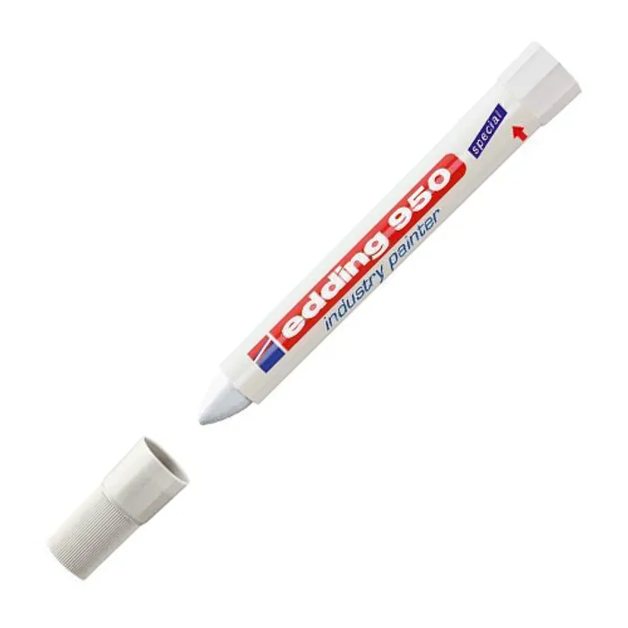 Główne zdjęcie produktu Průmyslový pastový popisovač "950", bílá, 10mm, kuželový hrot, EDDING