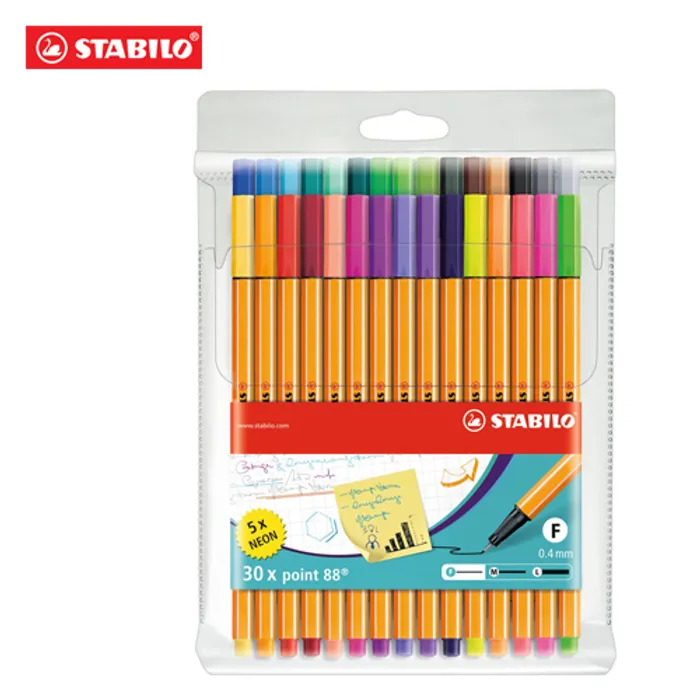 Główne zdjęcie produktu Linery "Point 88", sada, 25 + 5 různých barev, 0,4 mm, STABILO