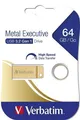 Pendrive Exclusive Metal, 64GB, USB 3.0, VERBATIM złoty