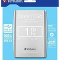 Następne zdjęcie produktu Verbatim zewnętrzny dysk twardy, Store N Go, 2.5", USB 3.0 (3.2 Gen 1), 1TB, 53071, srebrny