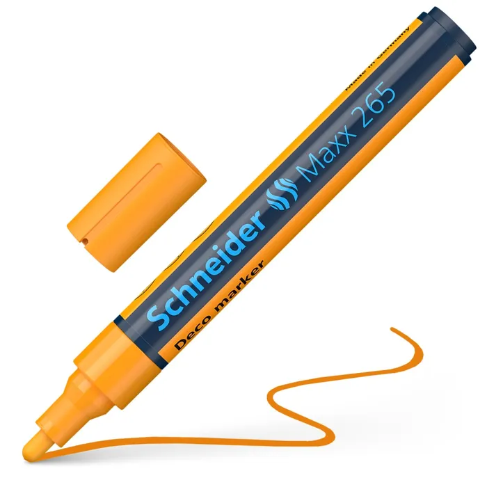 Główne zdjęcie produktu Křídový popisovač "Maxx 265", oranžová, 2-3mm, tekutý, SCHNEIDER