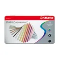 Ołówki STABILO aquacolor, zestaw 12 szt. w metalowym etui