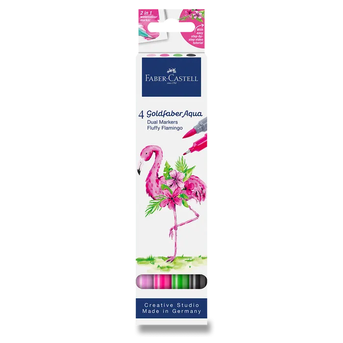 Główne zdjęcie produktu Popisovač Faber-Castell Goldfaber Aqua Dual Marker Fluffy Flamingo [4 ks]