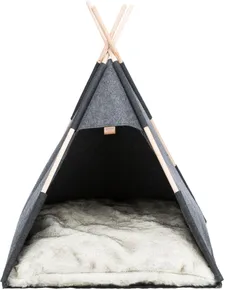 Jaskinia Tipi, 70 x 70 x 70 cm, filc, antracyt