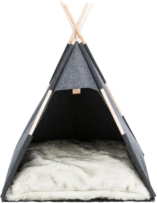 Główne zdjęcie produktu Jeskyňka TIPI, 70 x 70 x 70 cm, plsť, antracit